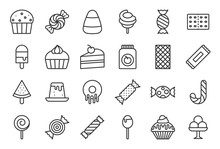 Sweets And Candy Icon Set 2/2, Line Icon Set