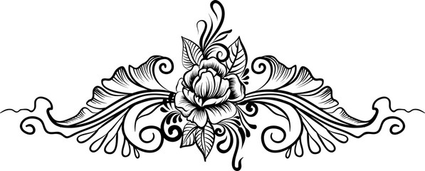 Ethnic indian line art border