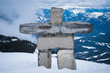 Whistler Inukshuk on snowy mountain