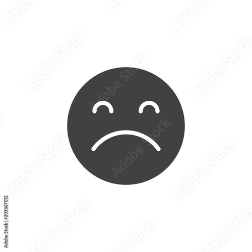 Sad Emotion Vector Icon Filled Flat Sign For Mobile Concept And