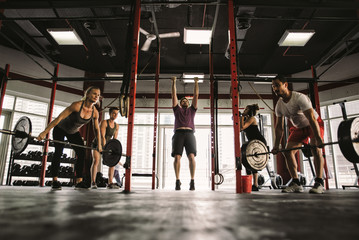 Functional training class working out