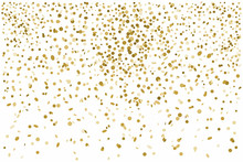 Golden Confetti Isolated On White Background