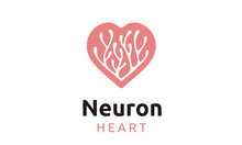 Neuron Or Coral Seaweed With Heart Love Shape Logo Design Inspiration