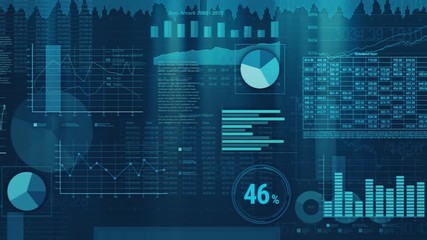 Wall Mural - financial charts animation