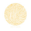 Round pasta design. Hand drawn vector spaghetti