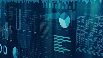 Wall Mural - financial charts animation