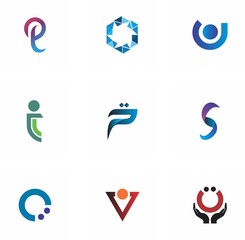 Poster - logo set design for business, symbol, abstract and decoration
