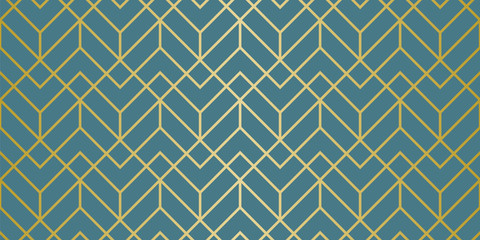 Luxury Geometric Pattern. Seamless Vector Lines. Golden Look.