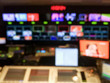 © Babydodge - Blur image video switch of Television Broadcast, working with video and audio mixer, control broadcasts in recording studio.