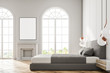 White arched window bedroom, poster