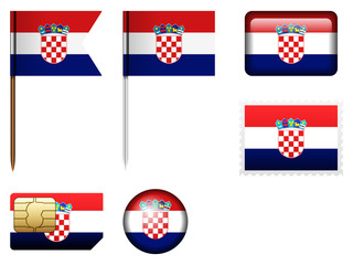 Sticker - Croatia flag set