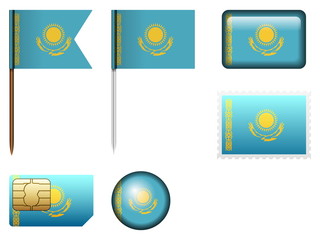 Sticker - Kazakhstan flag set