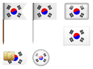 Sticker - South Korea flag set