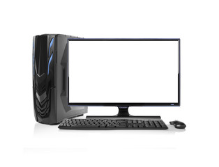 Desktop computer isolated.