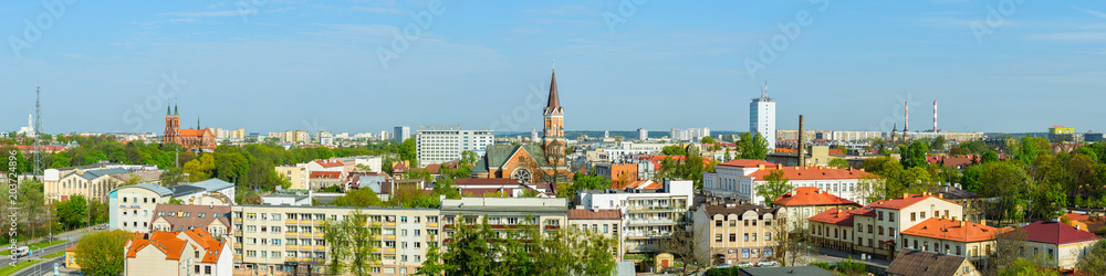 panoramic view of the spring city - obrazy, fototapety, plakaty 