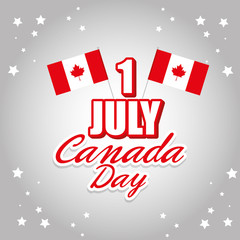 Poster - happy canada day celebration poster vector illustration design