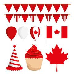 Sticker - happy canada day celebration poster vector illustration design