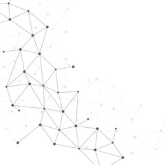 Poster - Network Connecting dot polygon background on isolated white background