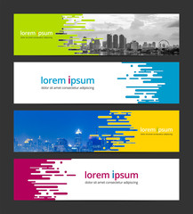 Banner design template abstract background. Corporate business web banner advertising set. Infographic design elements. Sample image with Gradient Mesh EPS10.