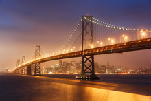 San Francisco Bay Bridge At Night