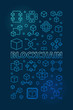 © tentacula - Blockchain technology blue vertical outline banner or poster