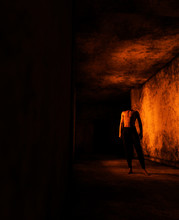 3d Rendering Of A Headless Man In Haunted House