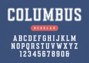 Wall Mural - Columbus vector condensed retro sports typeface, uppercase lette