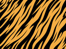 Tiger Texture Abstract Background Orange Black. Vector Jungle Strip
