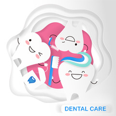 Poster - tooth with dental care