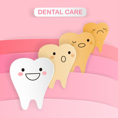 Canvas Print - tooth with dental care concept