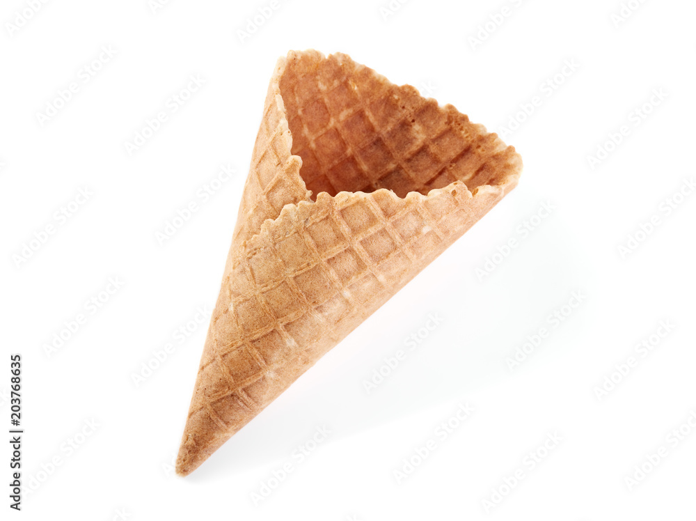 waffle ice cream cone isolated on white background Stock Photo | Adobe ...