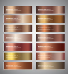 Wall Mural - bronze gradient vector banners