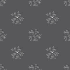 Radio wave hand drawn pattern on gray background . Vector illustration.