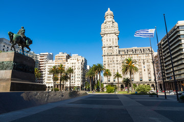 Palacio Salvo in the center of the city of Montevideo, Uruguay.