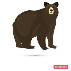 Wall Mural - Brown bear color flat ico for web and mobile design