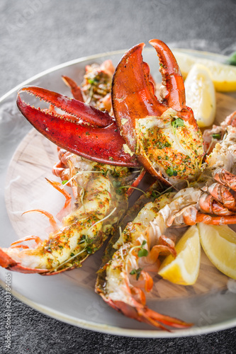 Fotografía Grilled lobster tails baked in Josper oven