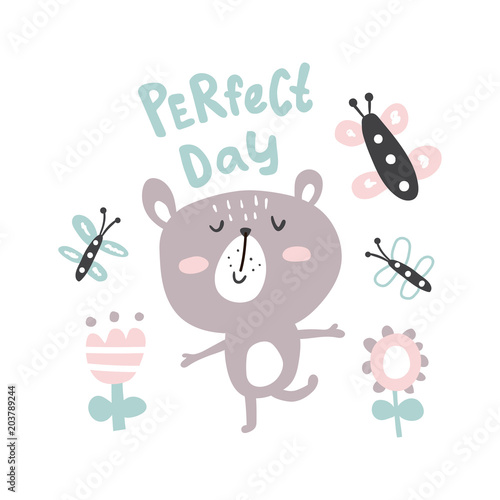ilustracja-dziecieca-w-skandynawskim-stylu-mis-napis-perfect-day