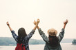© sawitreelyaon - Happy Asian women relaxing on holiday  travel concept,selective and soft focus,tone of hipster style