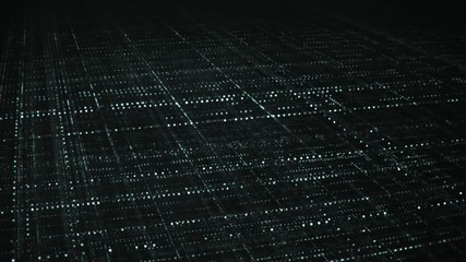 Wall Mural - dolly shot of endless multilayered grid. information technology sci-fi concept. computer generated s