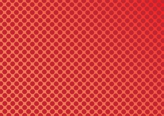 Aufkleber - Abstract red and orange color of circle shapes halftone pattern. Texture pixel Curved mosaic dotted background.