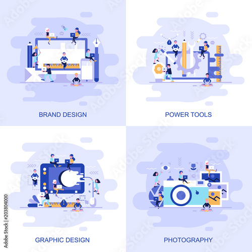 Modern Flat Concept Web Banner Of Photography Graphic Design