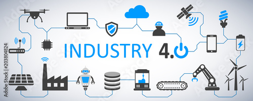 Fotografía Industry 4.0 infographic factory of the future – stock vector