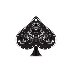 Wall Mural - Poker and Casino. Ace of spades, vintage and retro style. Vector illustration.