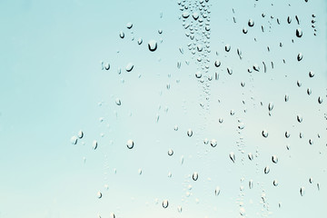 Wall Mural - Water drops on window glass after the rain