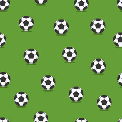 Poster - Soccer balls vector seamless background