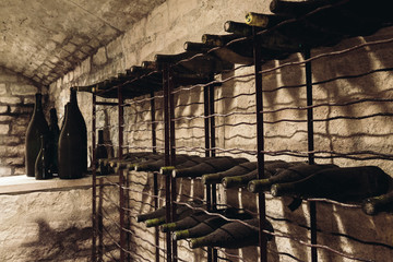 Wall Mural - Bottles of wine on shelves