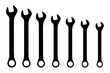 © dreamer29 - Vector black wrench spanner set on white background