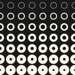 © Olgastocker - Halftone rings seamless pattern. Abstract monochrome geometric texture