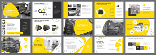 Cuadros en Lienzo Yellow and black logistics or management concept infographic set