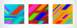 © vladystock - Set of three vector colorful banner with lines. Design geometric brochure